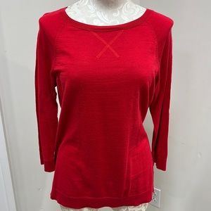 Red 3/4 Sleeve Talbots Sweater